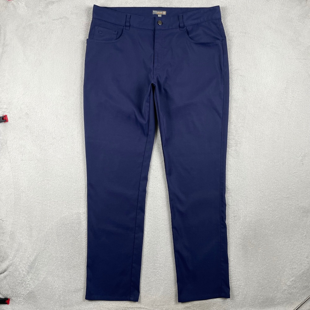 Peter Millar EB66 Pant Mens 36x32 Beige Classic Fit Performance Five Pocket Golf